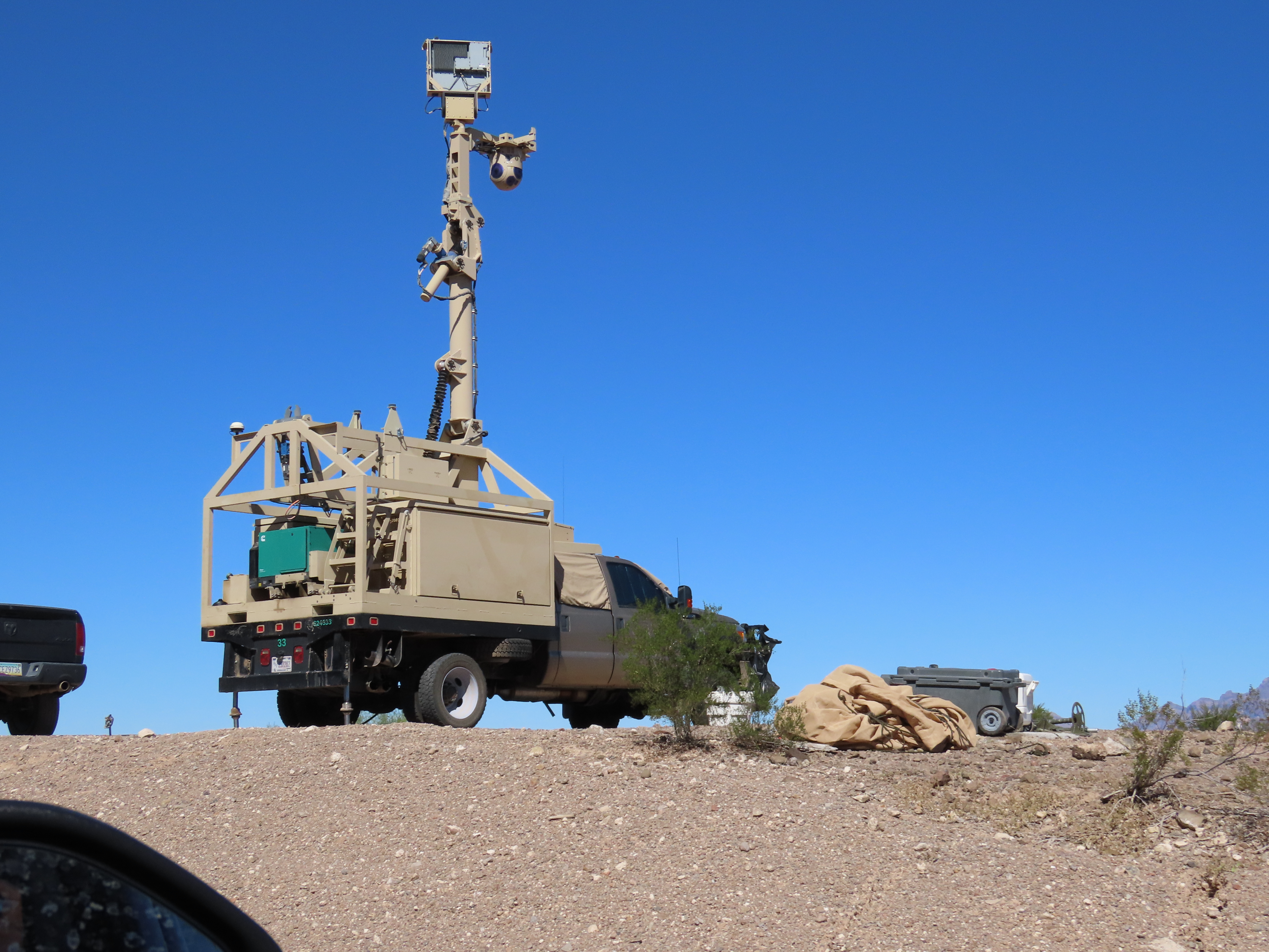 A Mobile Surveillance Capability surveillance device atop a truck in Pima County, AZ A Mobile Surveillance Capability surveillance device atop a truck in Pima County, AZ