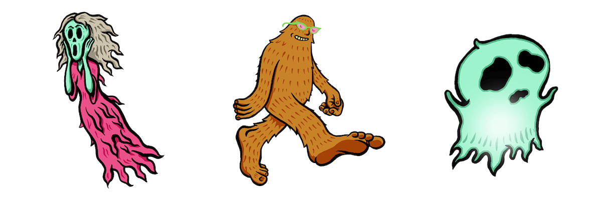 a banshee, bigfoot, and a ghost a banshee, bigfoot, and a ghost